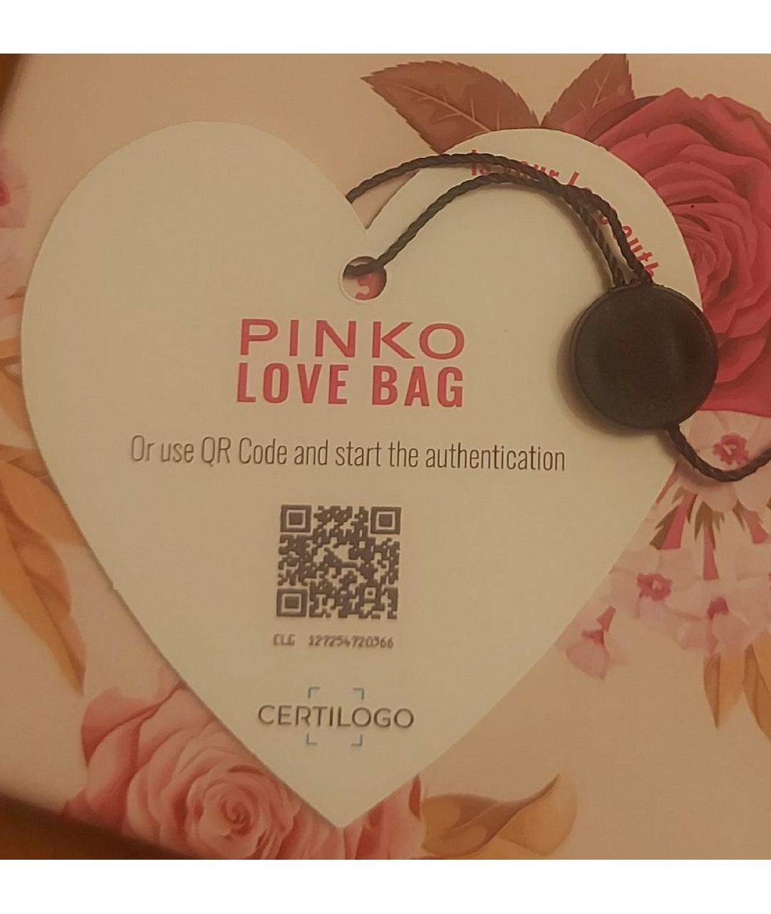 PINKO Черная кожаная сумка через плечо, фото 6