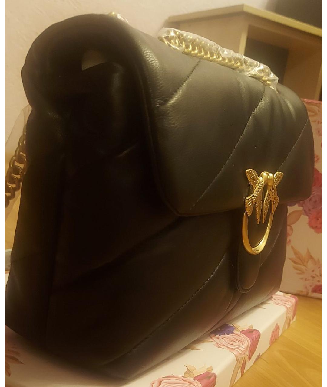 PINKO Черная кожаная сумка через плечо, фото 2