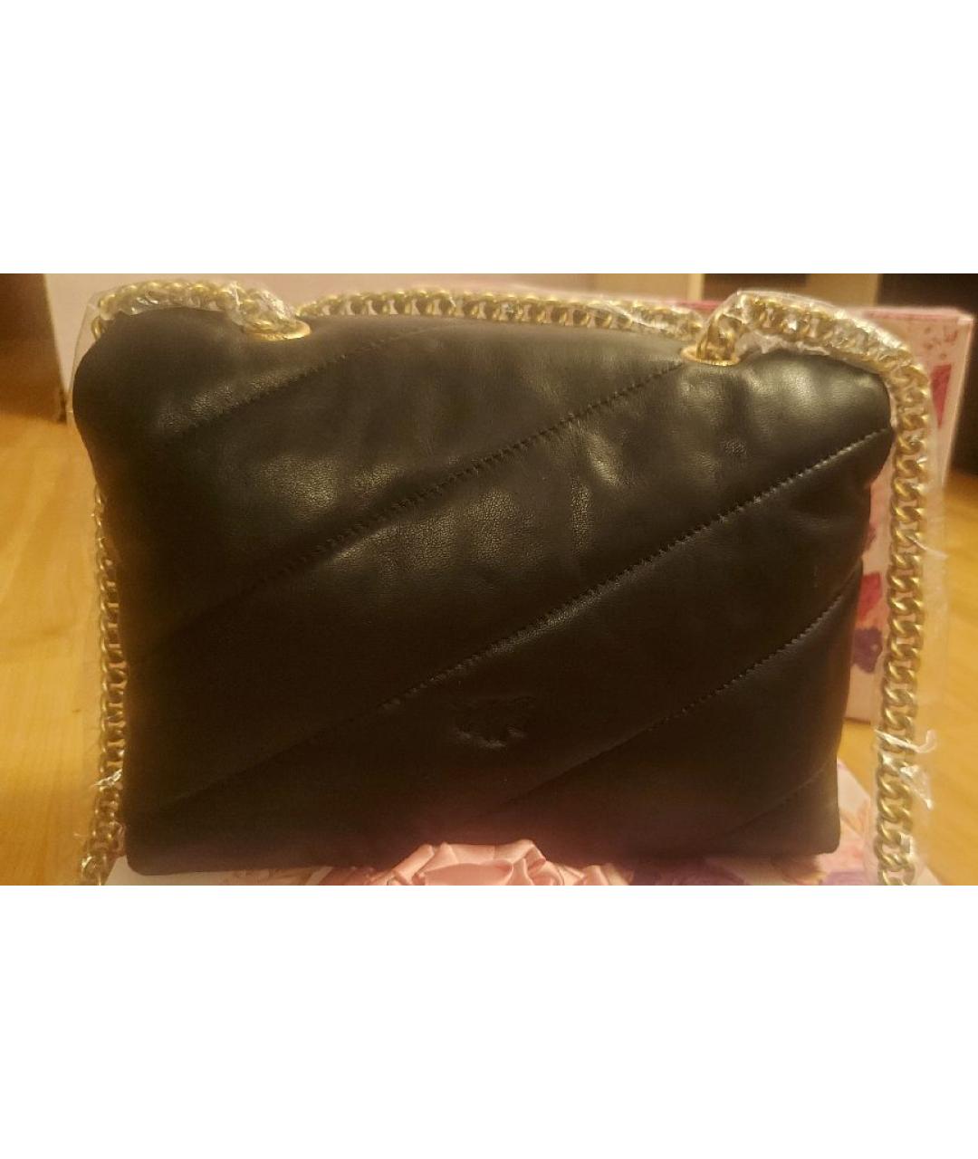 PINKO Черная кожаная сумка через плечо, фото 3