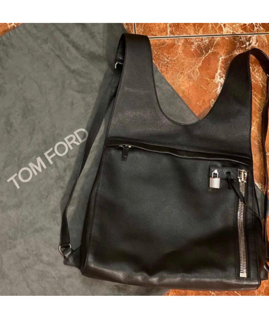 TOM FORD Черный кожаный рюкзак, фото 2