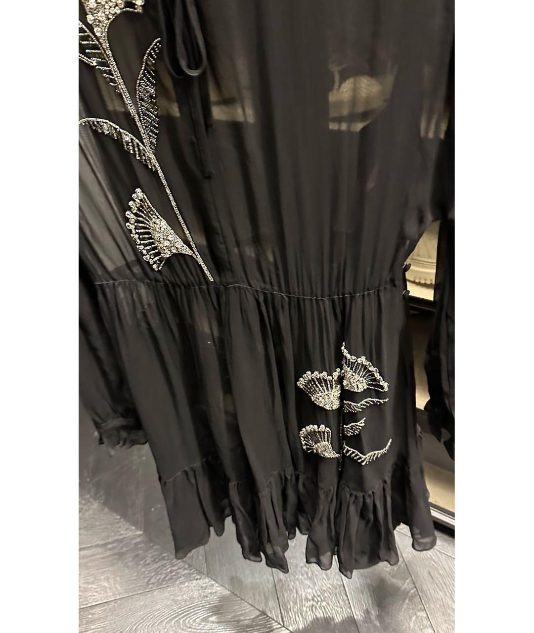 TWIN-SET Черное шифоновое коктейльное платье, фото 2