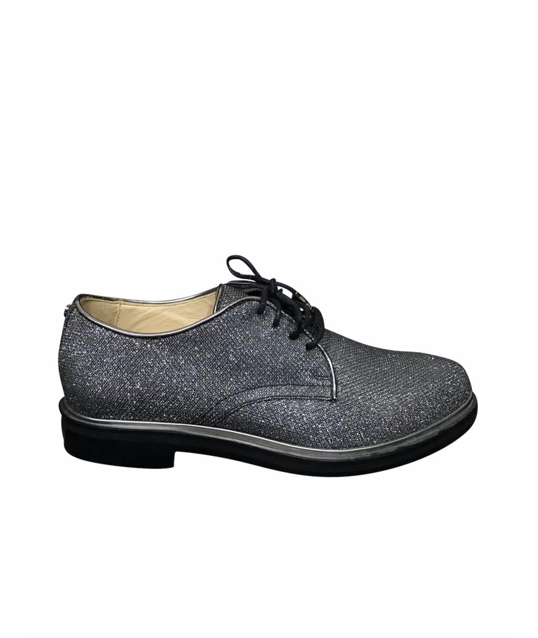 JIMMY CHOO Серебряные кожаные ботинки, фото 1