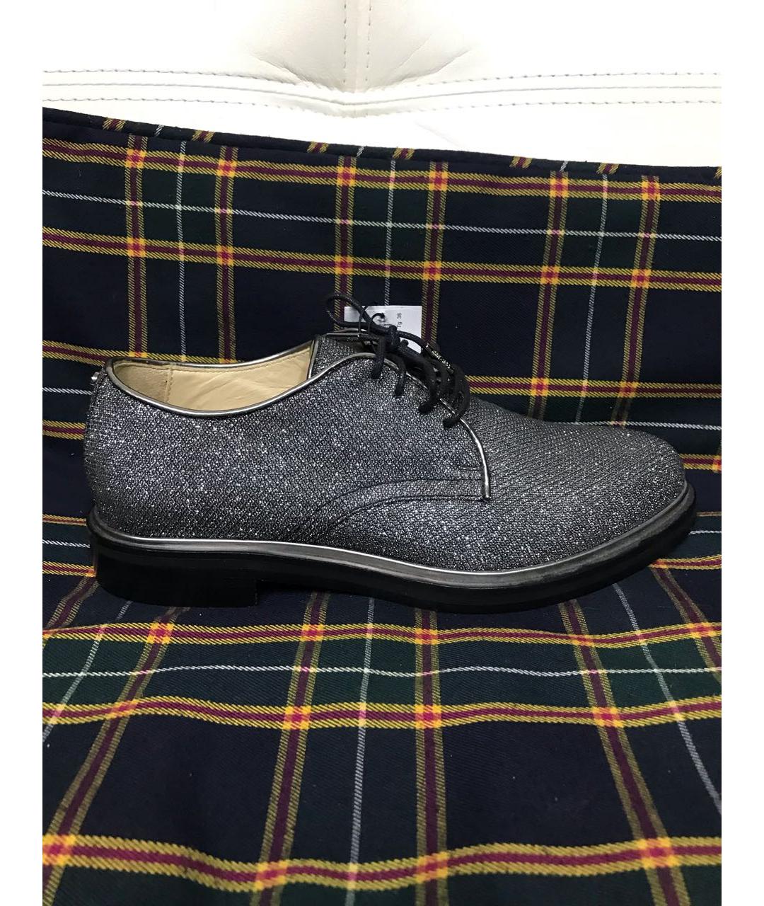 JIMMY CHOO Серебряные кожаные ботинки, фото 5