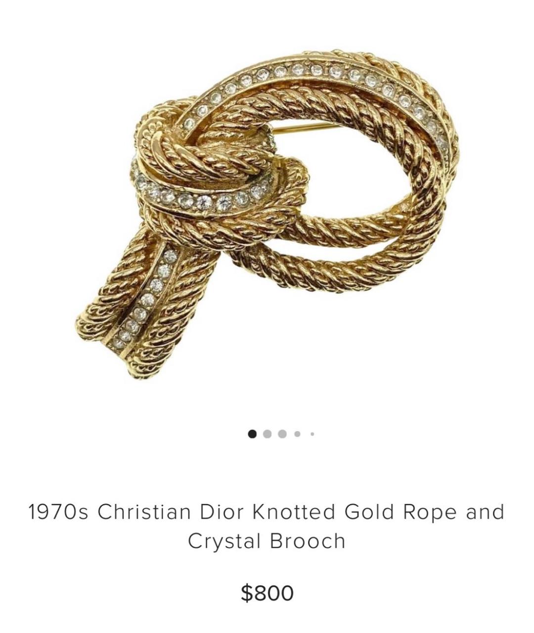 CHRISTIAN DIOR Золотая позолоченная булавка / брошь, фото 7