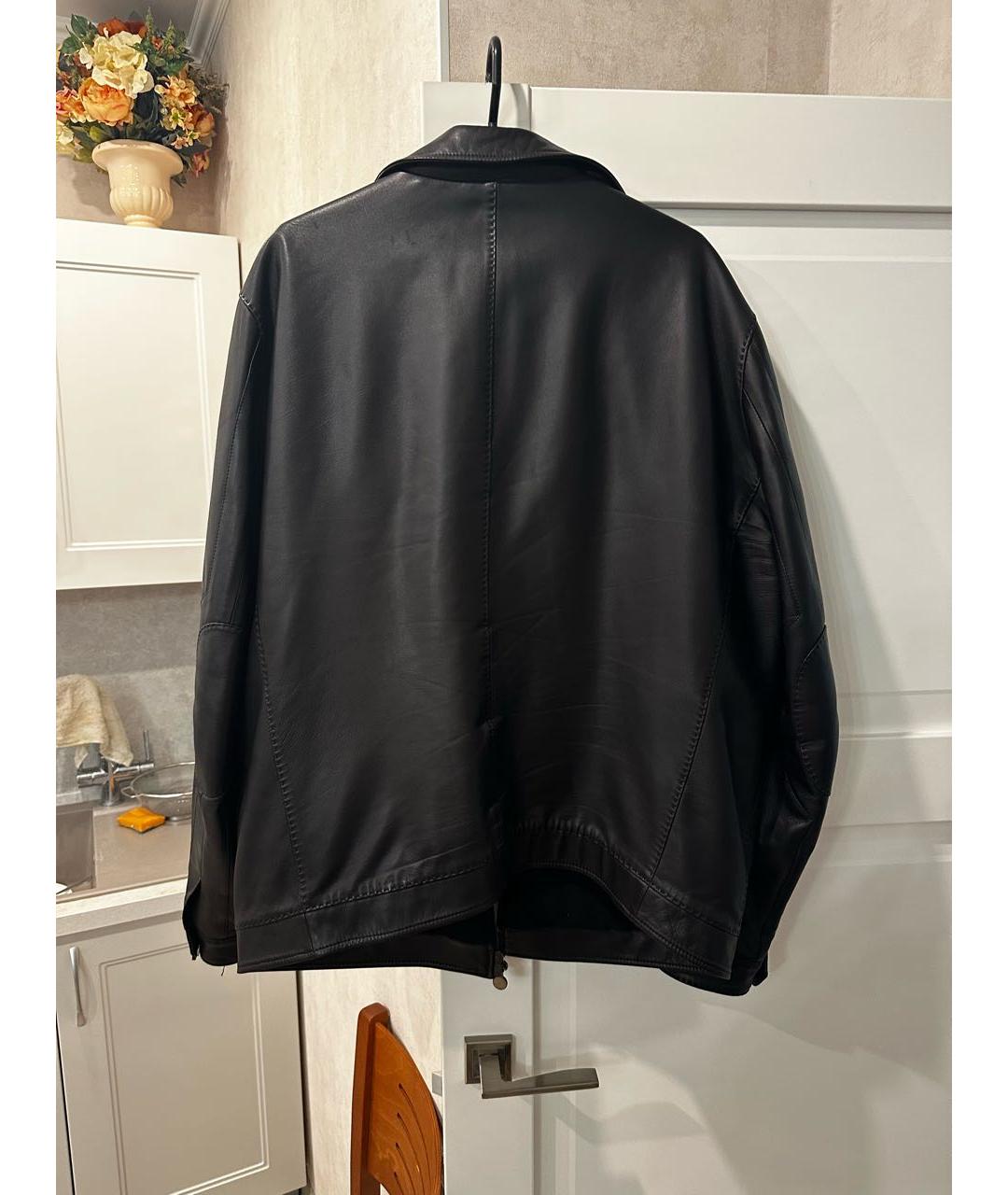 KITON Черная кожаная куртка, фото 2