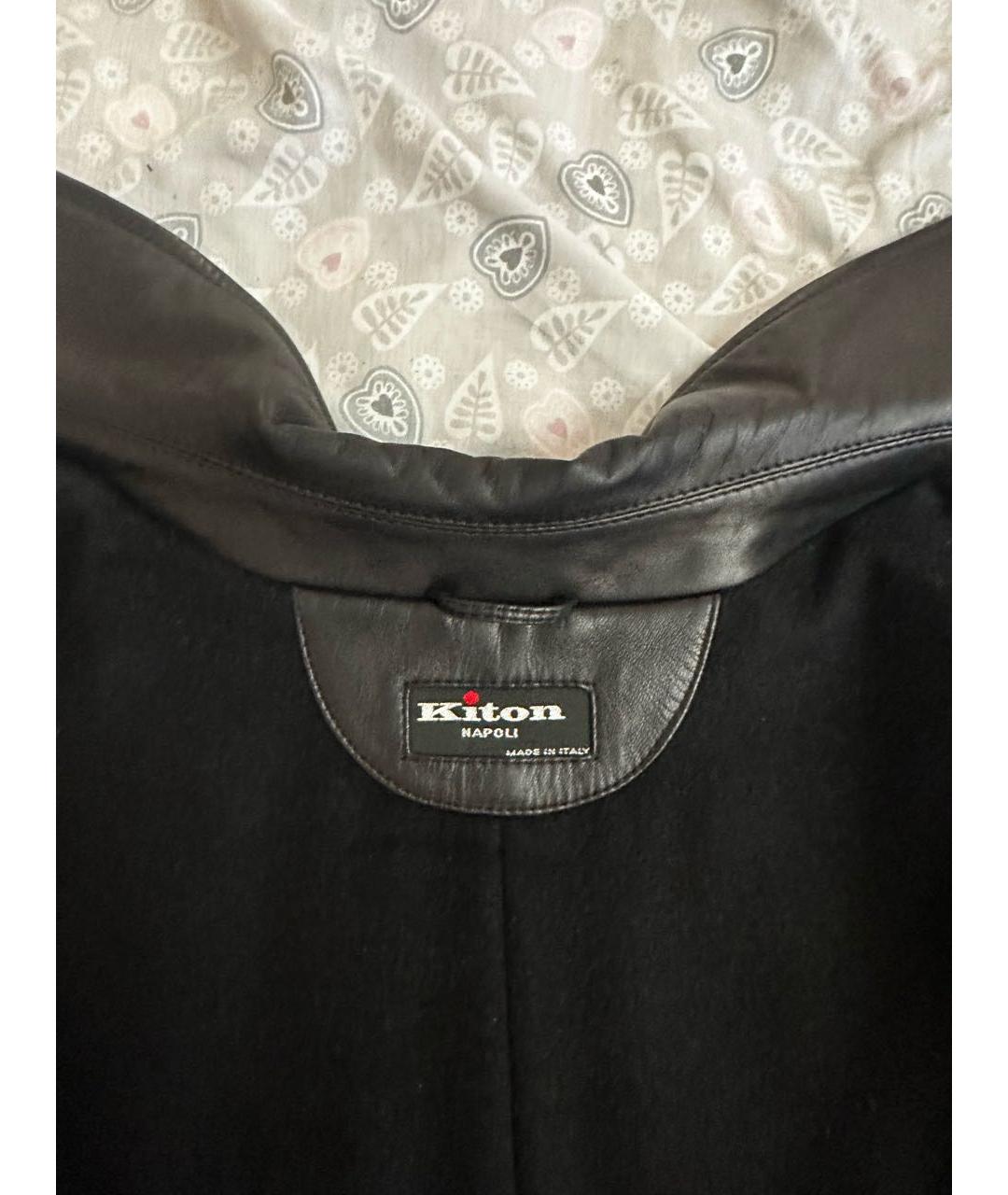 KITON Черная кожаная куртка, фото 3