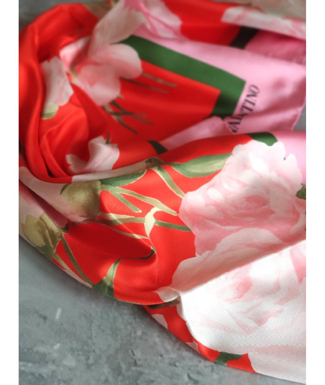 VALENTINO Розовый шелковый платок, фото 8