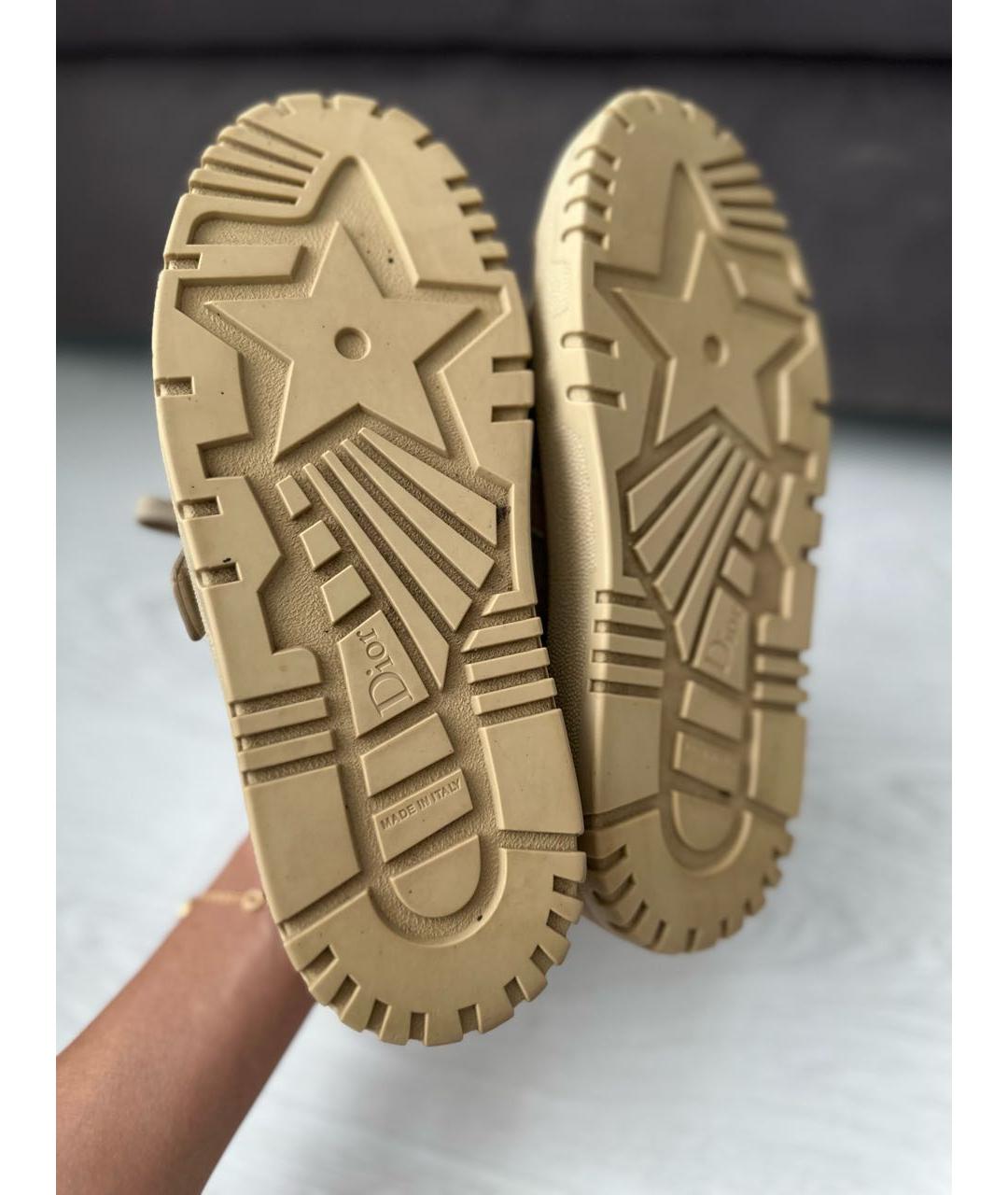CHRISTIAN DIOR Бежевые кожаные кроссовки, фото 7