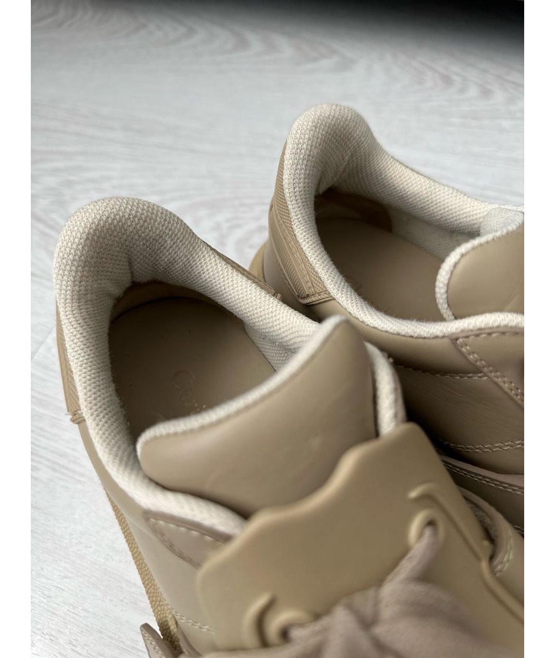 CHRISTIAN DIOR Бежевые кожаные кроссовки, фото 6