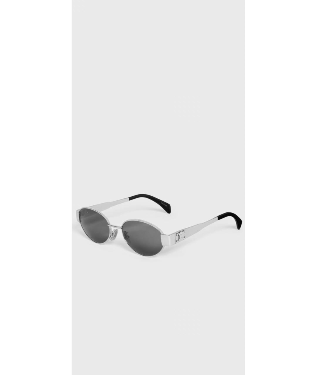 CELINE Серебряные металлические солнцезащитные очки, фото 2