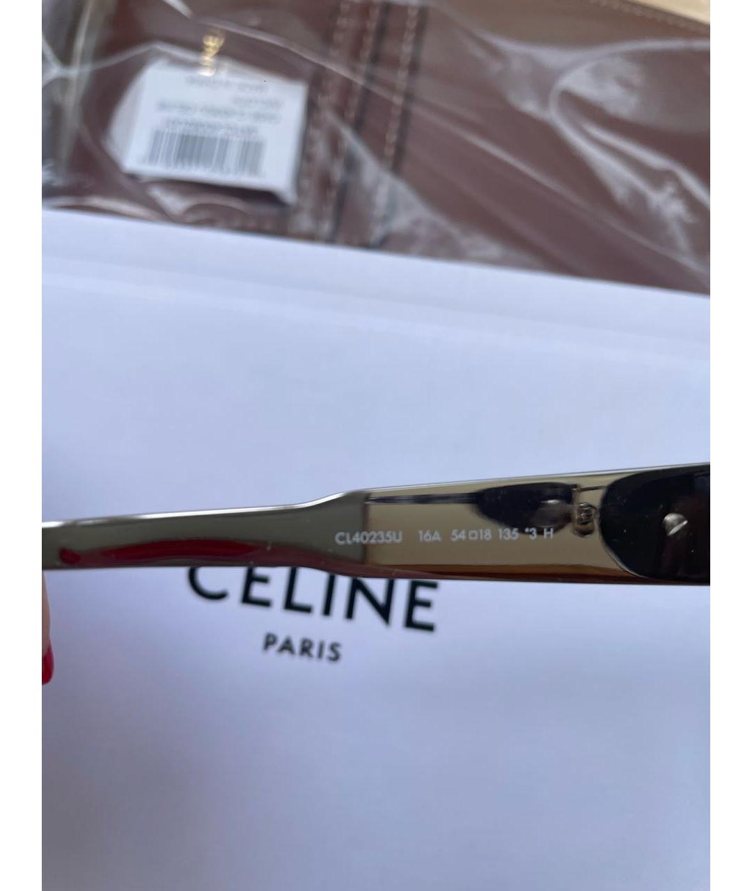 CELINE Серебряные металлические солнцезащитные очки, фото 5