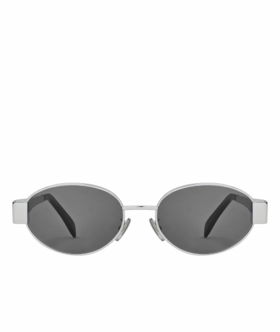 CELINE Серебряные металлические солнцезащитные очки, фото 1