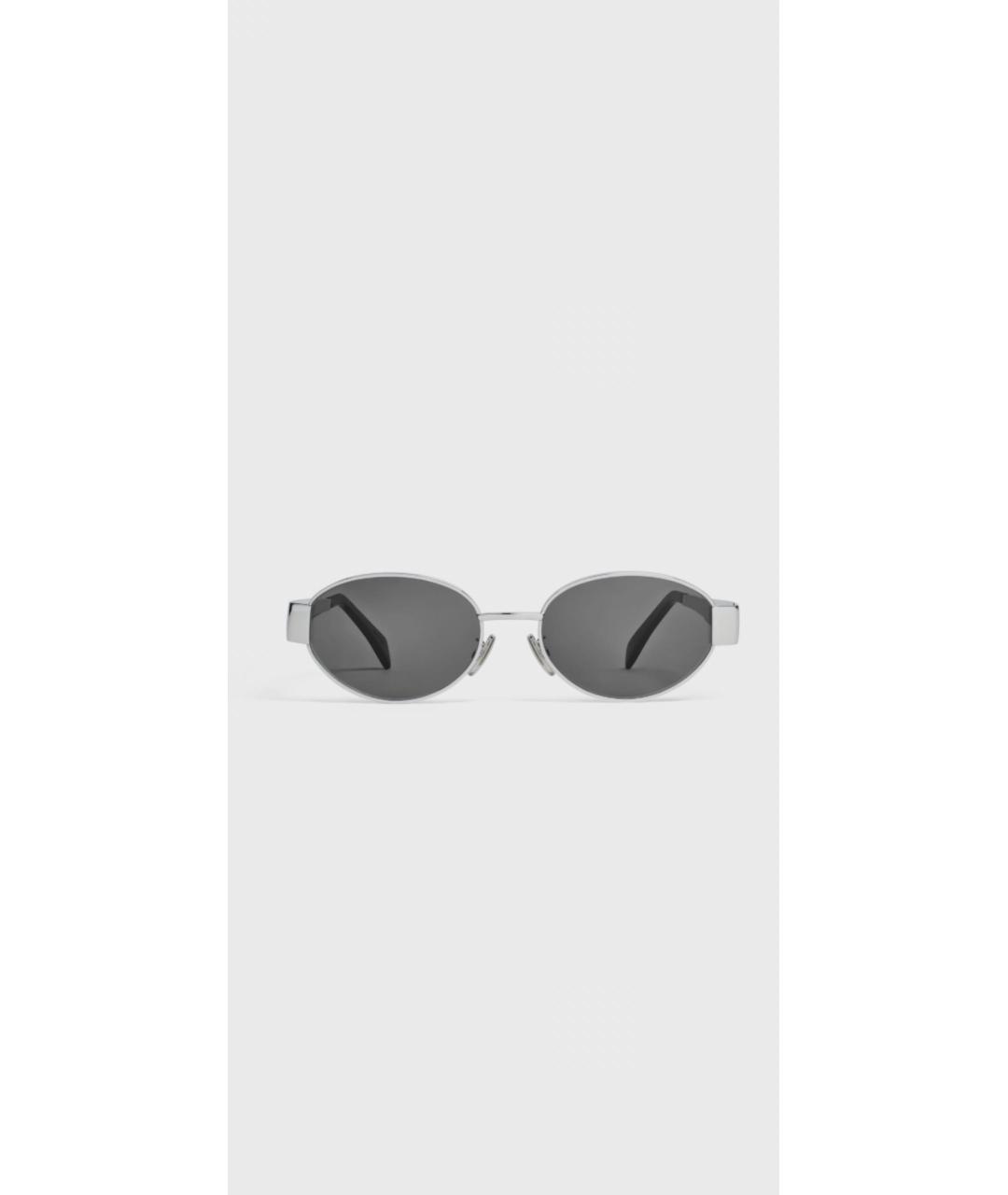 CELINE Серебряные металлические солнцезащитные очки, фото 9