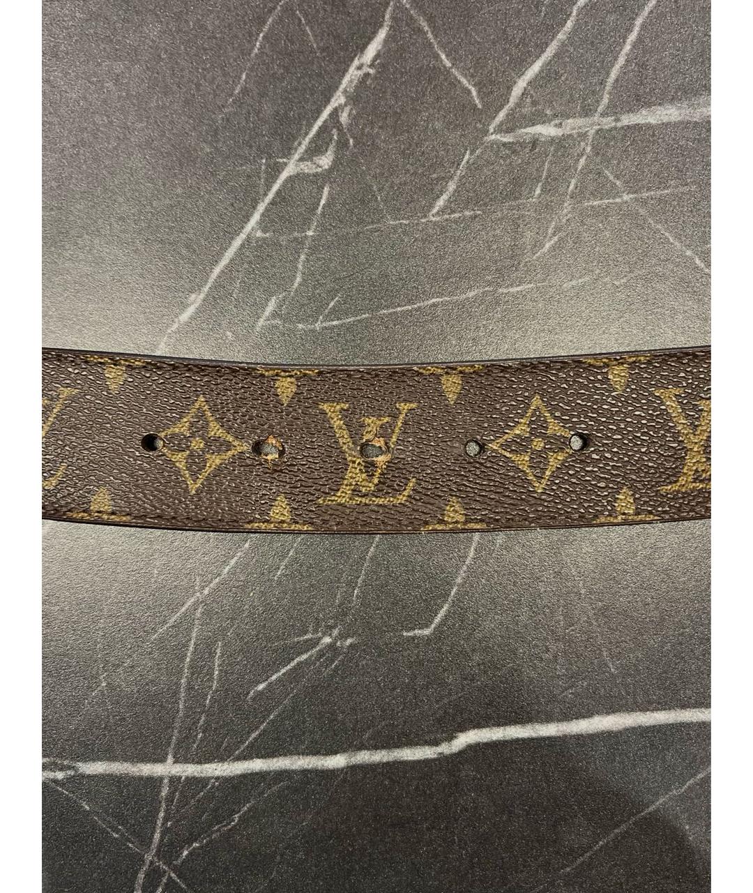 LOUIS VUITTON Коричневый кожаный ремень, фото 4