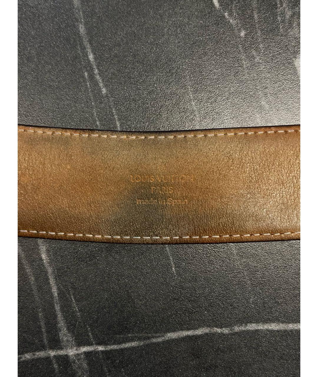 LOUIS VUITTON Коричневый кожаный ремень, фото 3