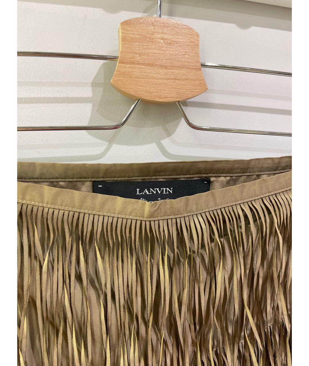 LANVIN Коричневая полиэстеровая юбка мини, фото 3