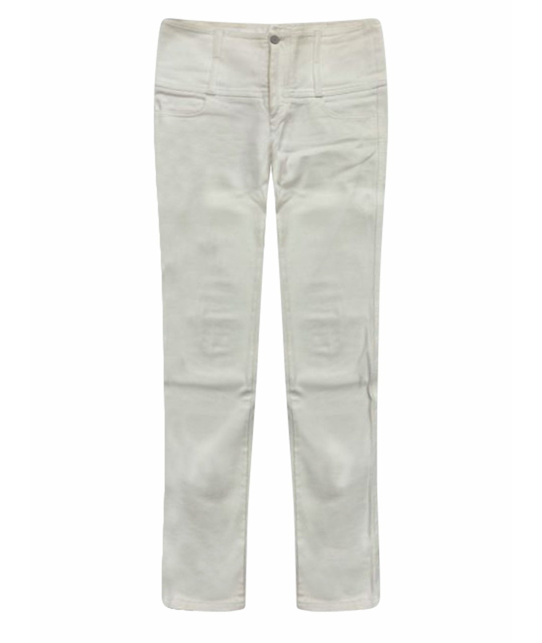 CHANEL PRE-OWNED Белые хлопковые прямые джинсы, фото 1