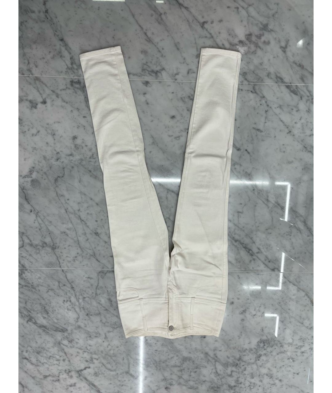 CHANEL PRE-OWNED Белые хлопковые прямые джинсы, фото 5