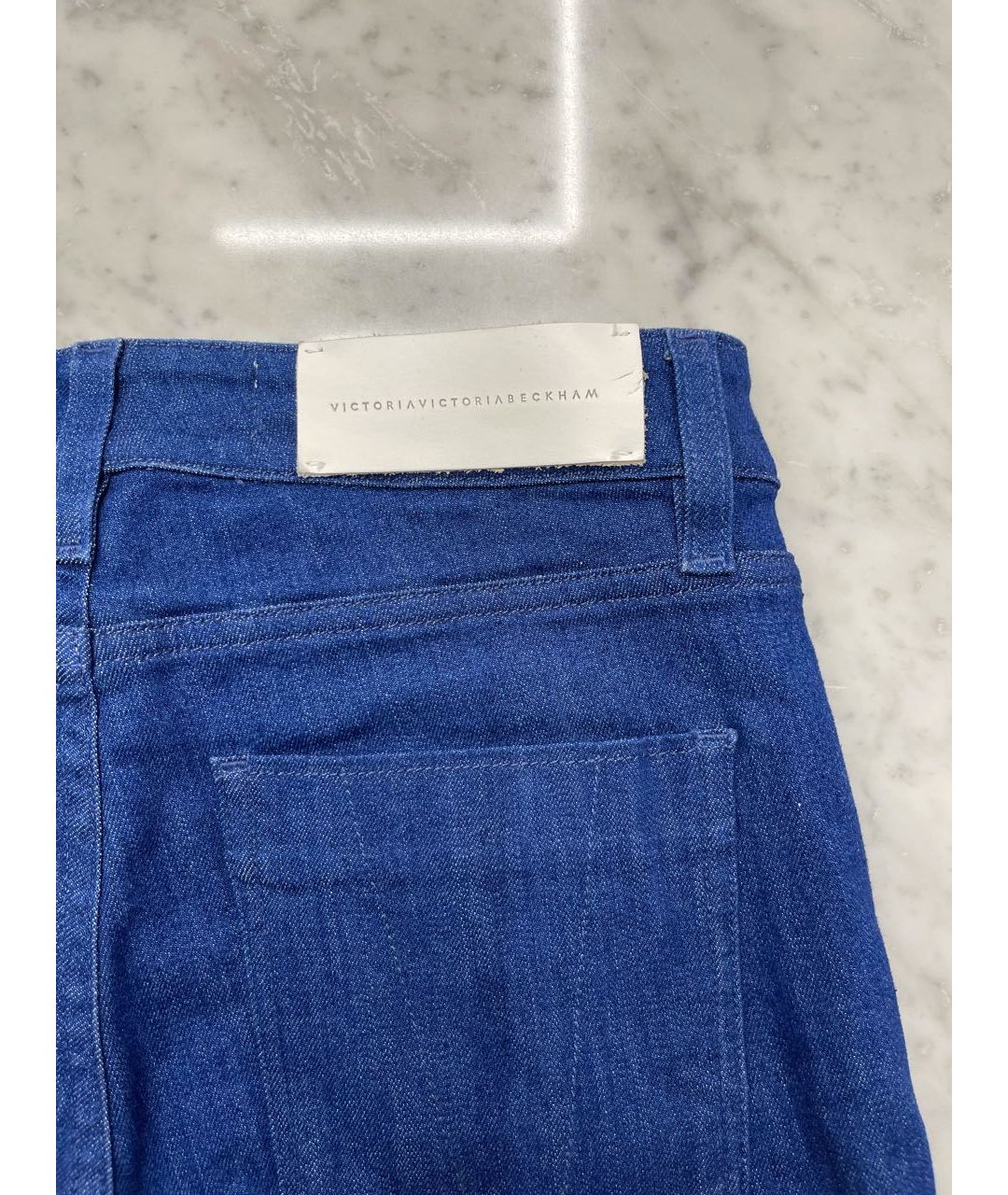 VICTORIA BECKHAM Синие хлопковые прямые джинсы, фото 4