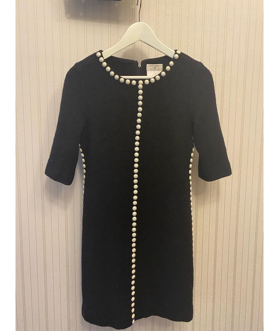 CHANEL PRE-OWNED Черное шерстяное платье, фото 5
