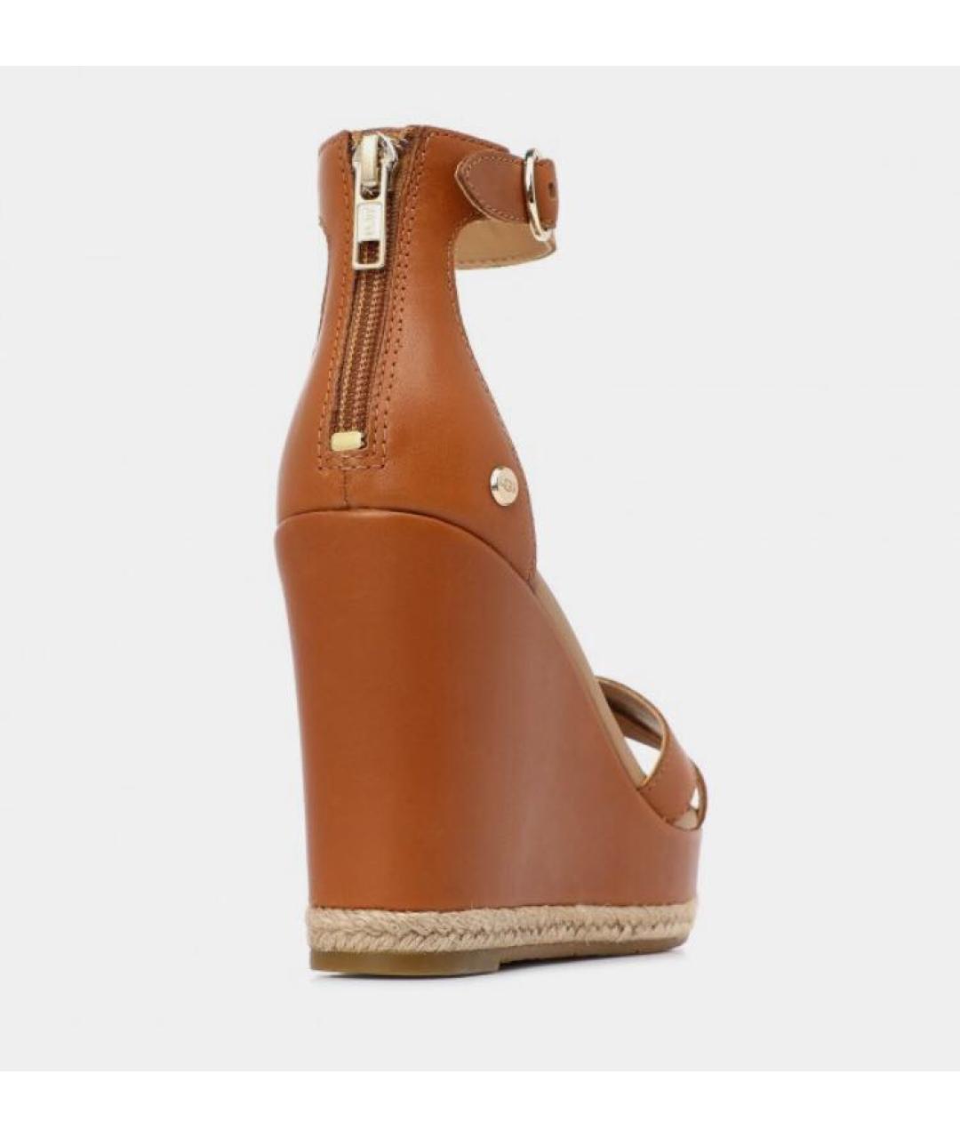 UGG AUSTRALIA Коричневые кожаные босоножки, фото 2