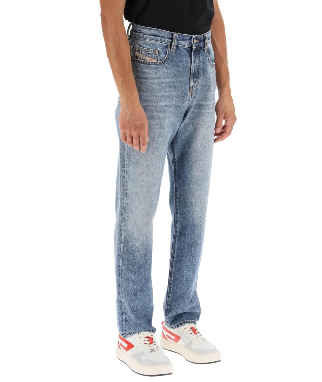 DIESEL Синие хлопковые прямые джинсы, фото 6
