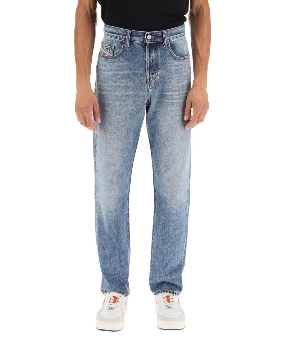 DIESEL Синие хлопковые прямые джинсы, фото 5