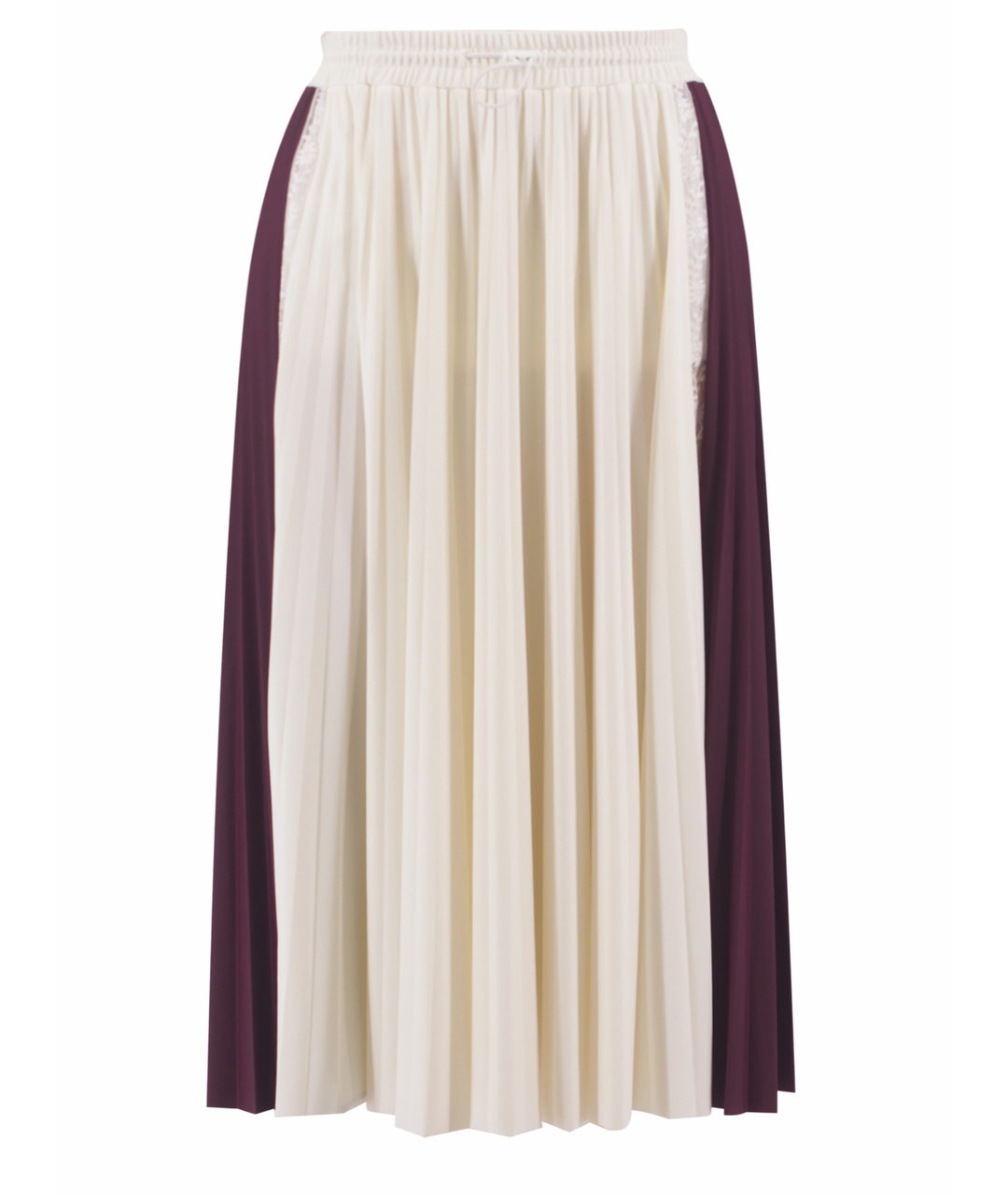 VALENTINO Белая хлопко-эластановая юбка миди, фото 1