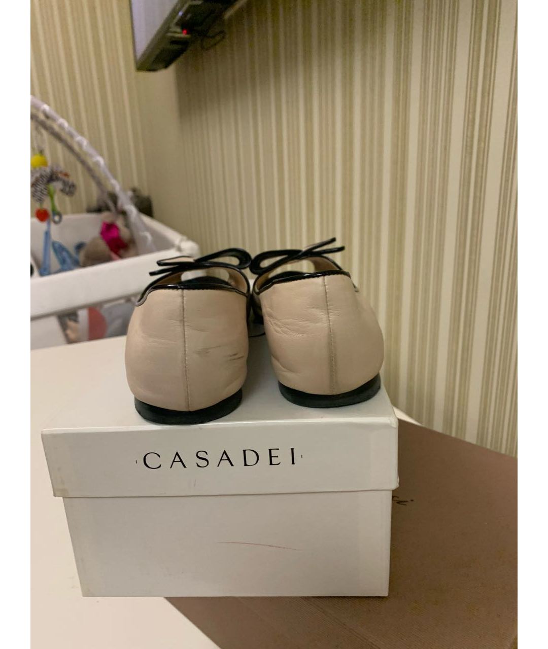 CASADEI Бежевые кожаные балетки, фото 4