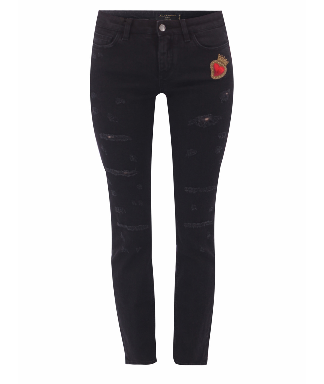 DOLCE&GABBANA Черные хлопко-эластановые джинсы слим, фото 1