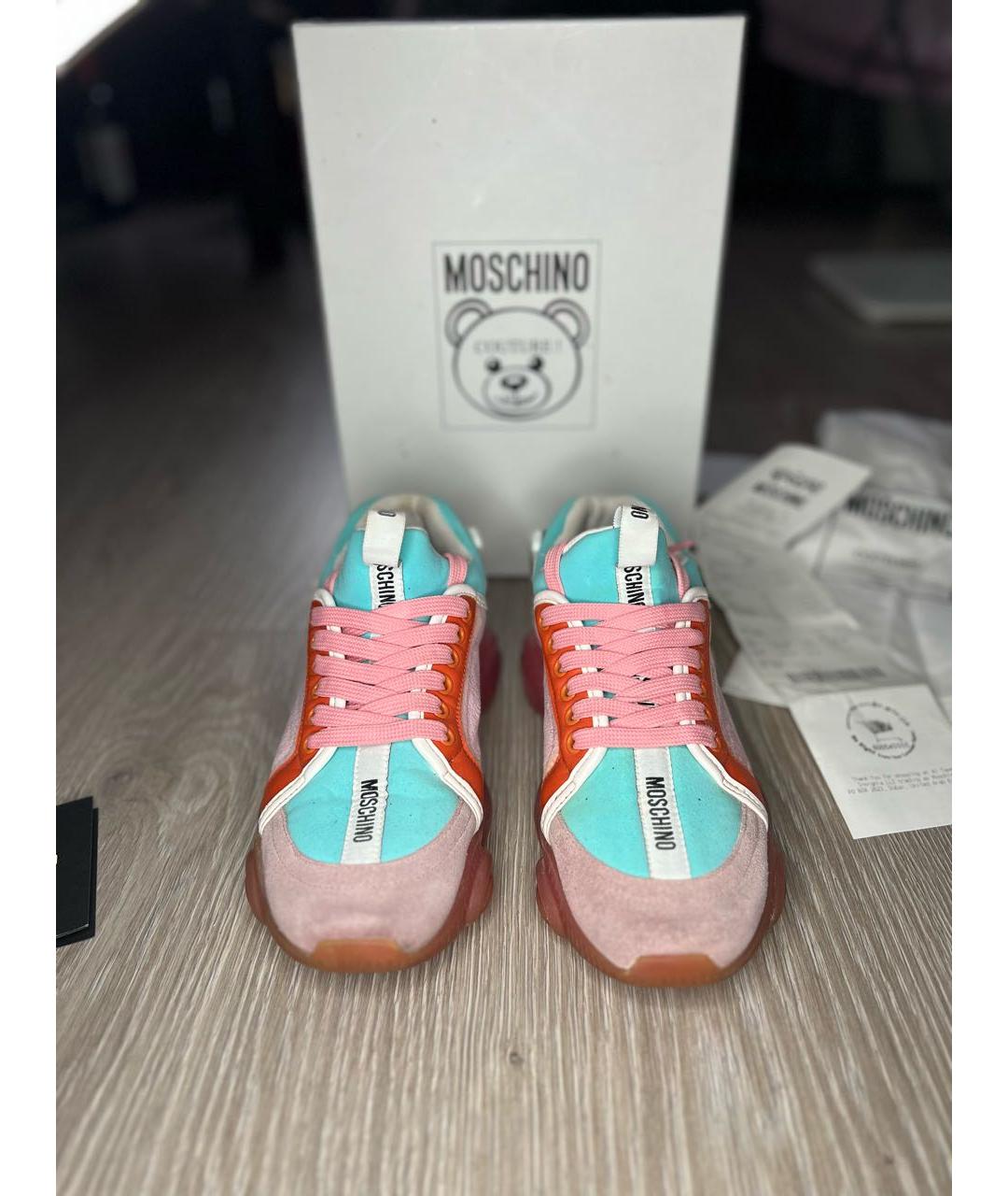 MOSCHINO Розовые замшевые кроссовки, фото 2