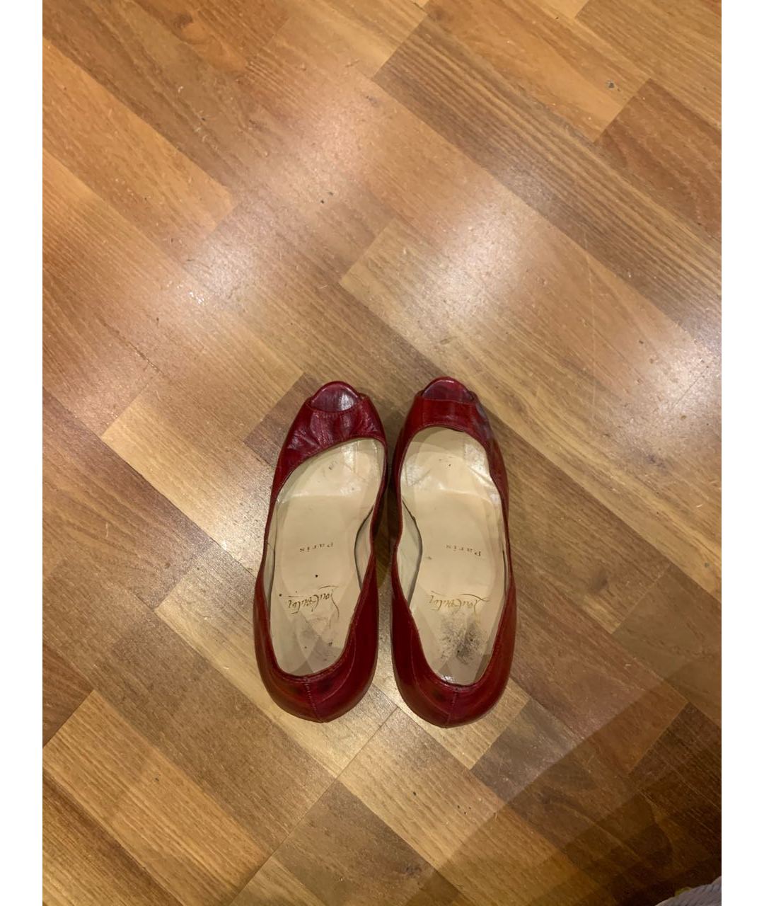 CHRISTIAN LOUBOUTIN Красные кожаные туфли, фото 3
