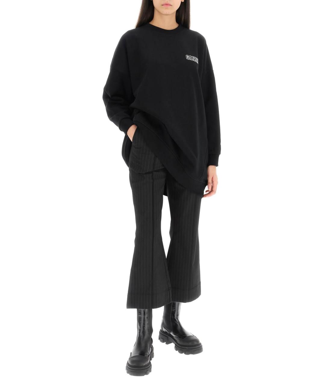 GANNI Черные прямые брюки, фото 4