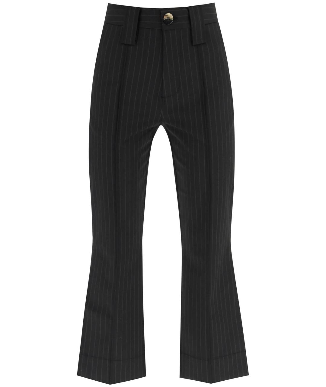 GANNI Черные прямые брюки, фото 3