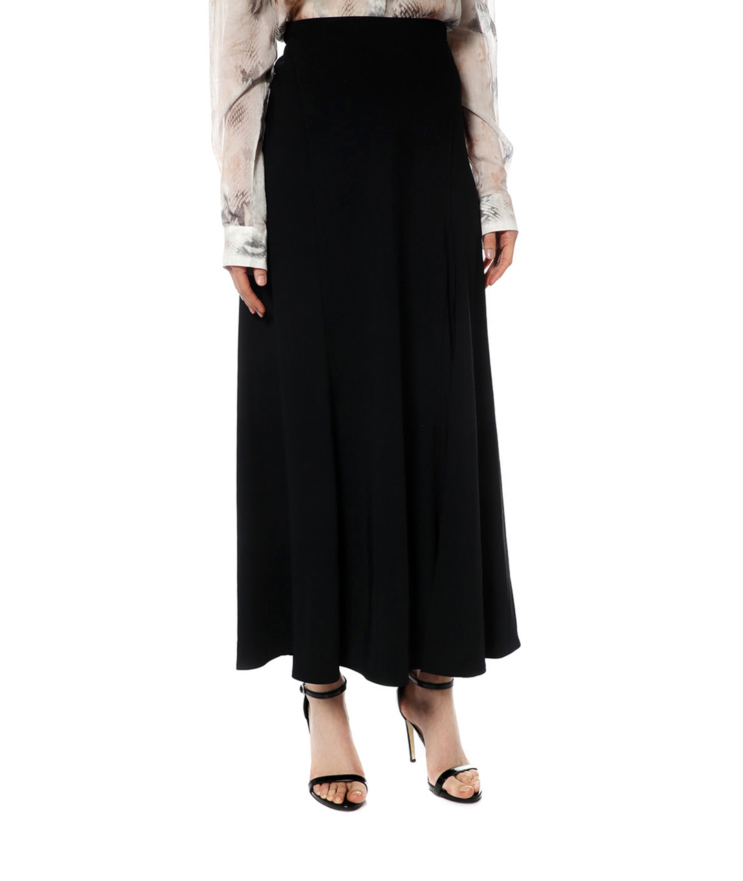 DKNY Черная ацетатная юбка макси, фото 4