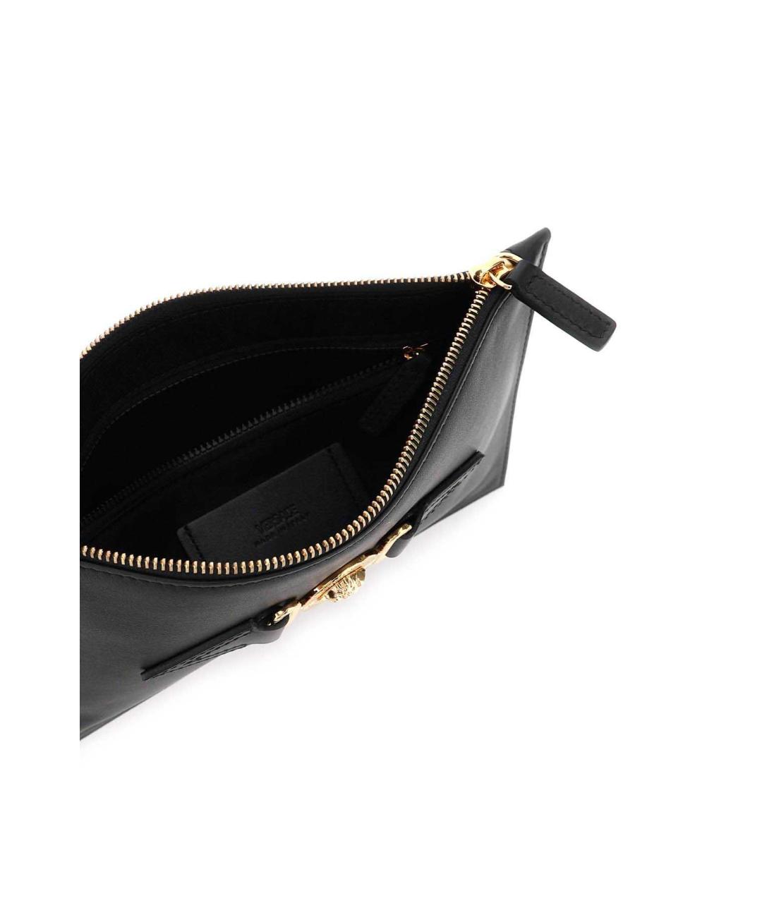 VERSACE Черная кожаная барсетка, фото 5