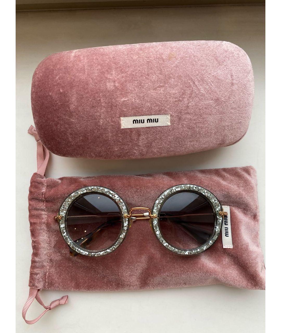 MIU MIU Бирюзовые пластиковые солнцезащитные очки, фото 5