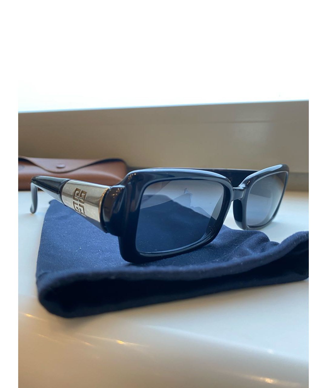 GIVENCHY Темно-синие пластиковые солнцезащитные очки, фото 6