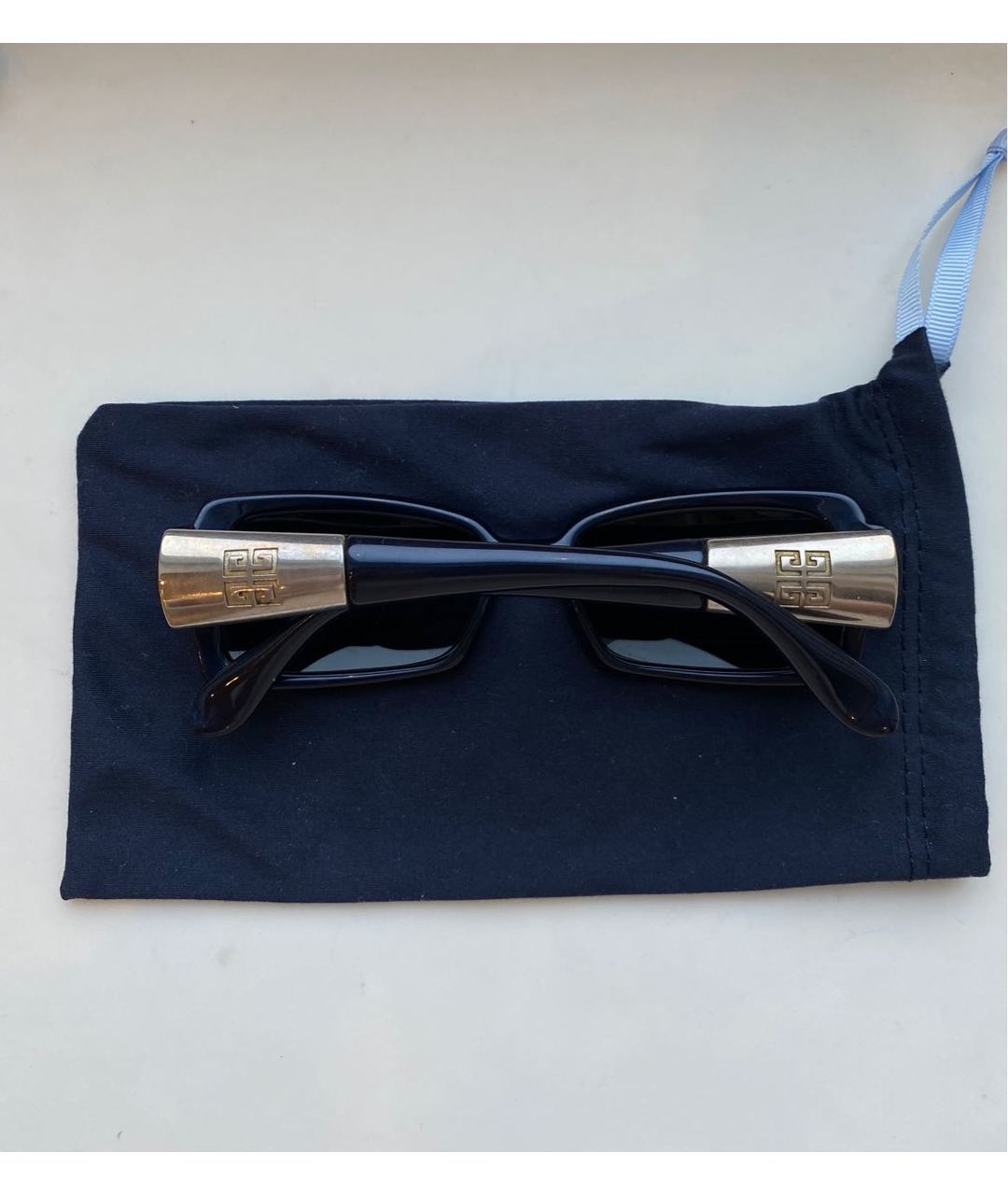 GIVENCHY Темно-синие пластиковые солнцезащитные очки, фото 4