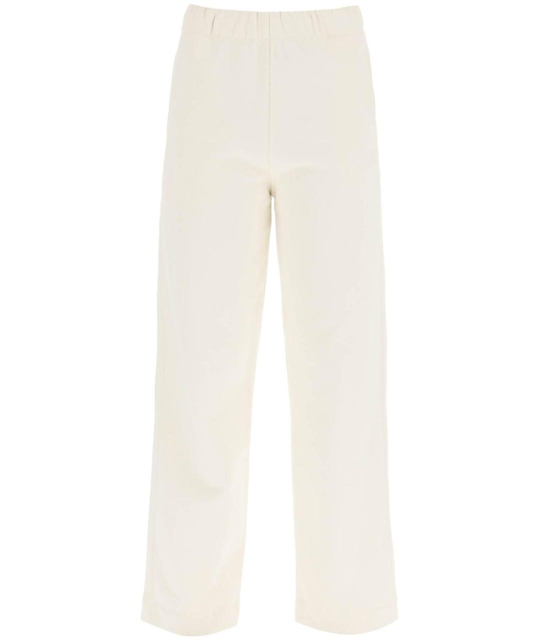 GANNI Белые хлопковые прямые брюки, фото 2