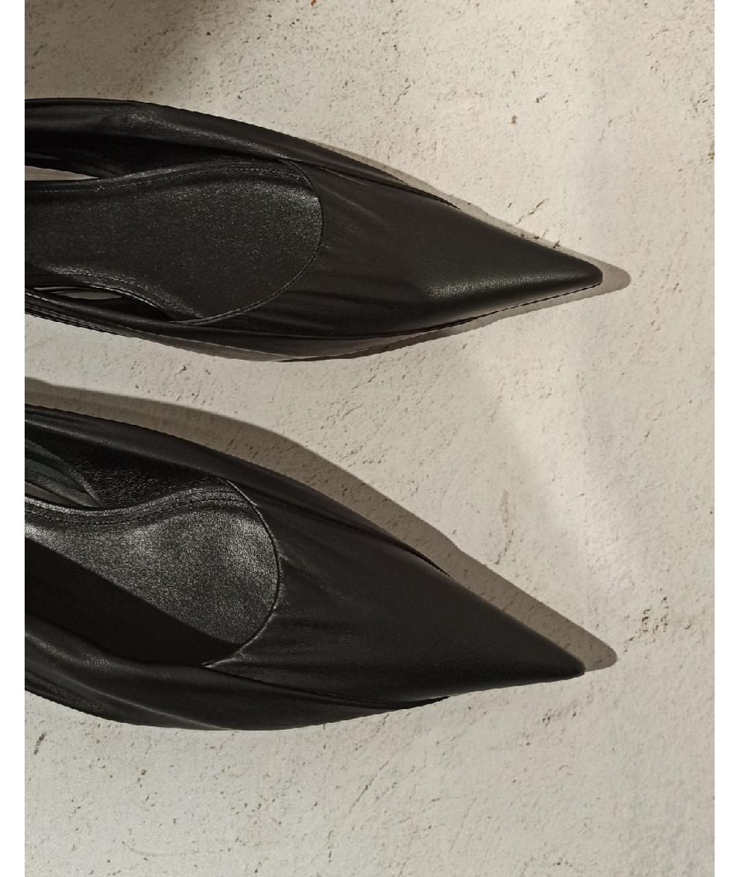 BALENCIAGA Черные кожаные босоножки, фото 4