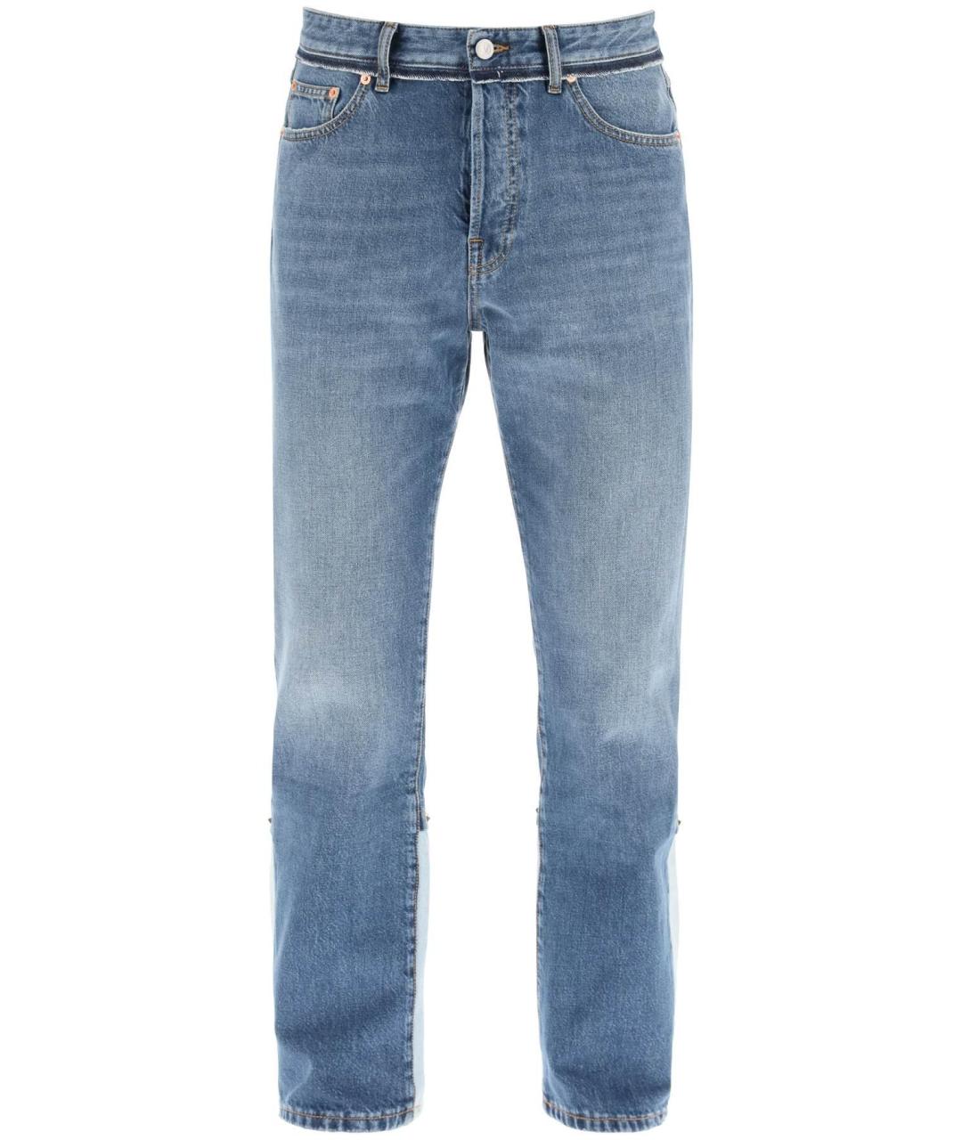VALENTINO Синие хлопковые прямые джинсы, фото 1
