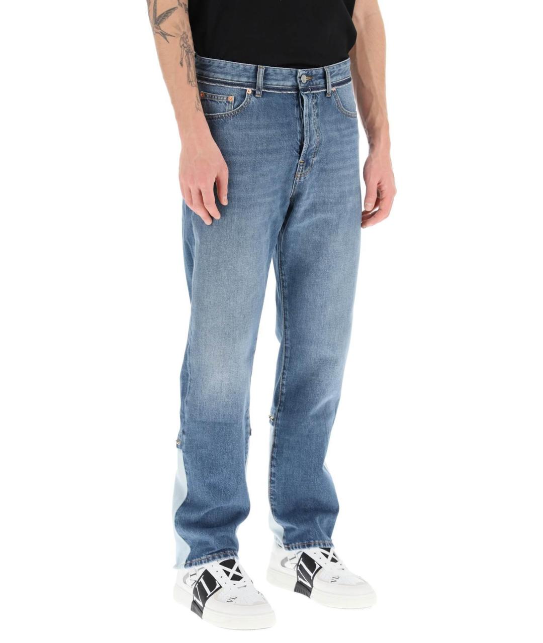 VALENTINO Синие хлопковые прямые джинсы, фото 4