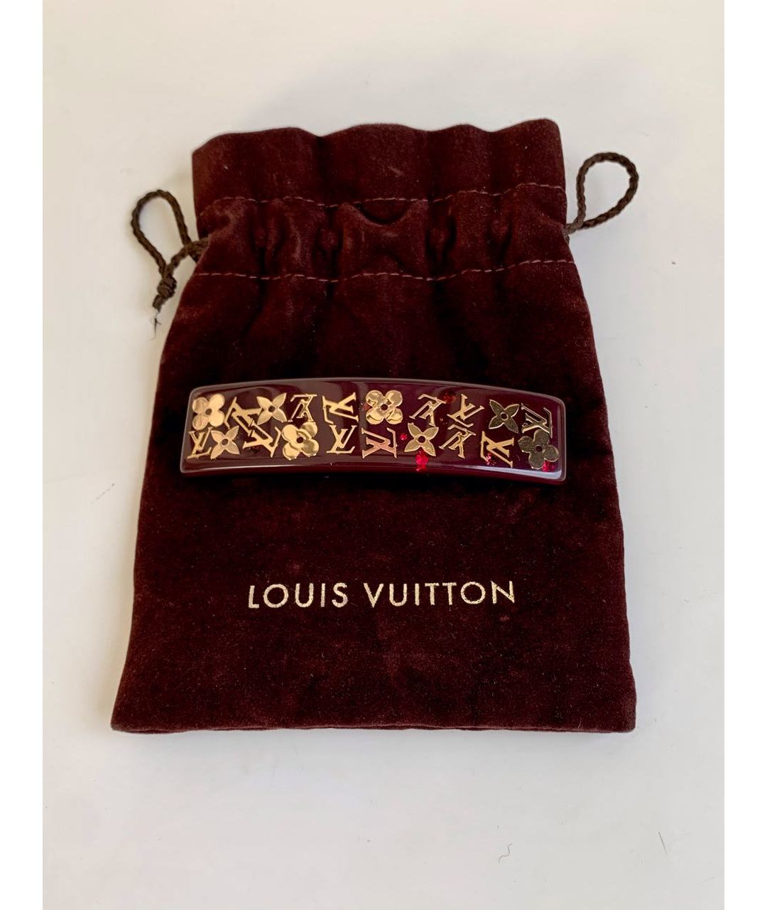 LOUIS VUITTON PRE-OWNED Бордовая заколка, фото 2
