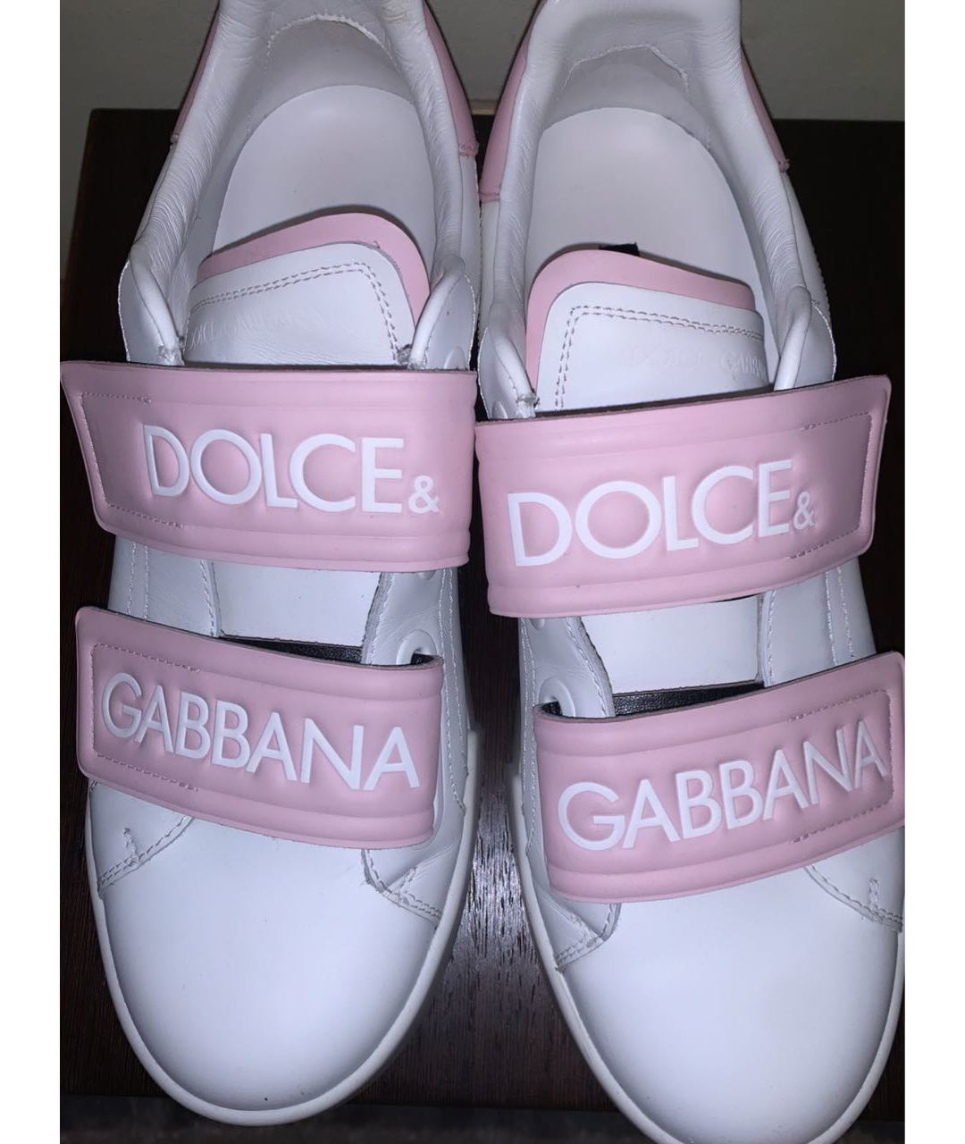 DOLCE&GABBANA Белые кожаные кроссовки, фото 2