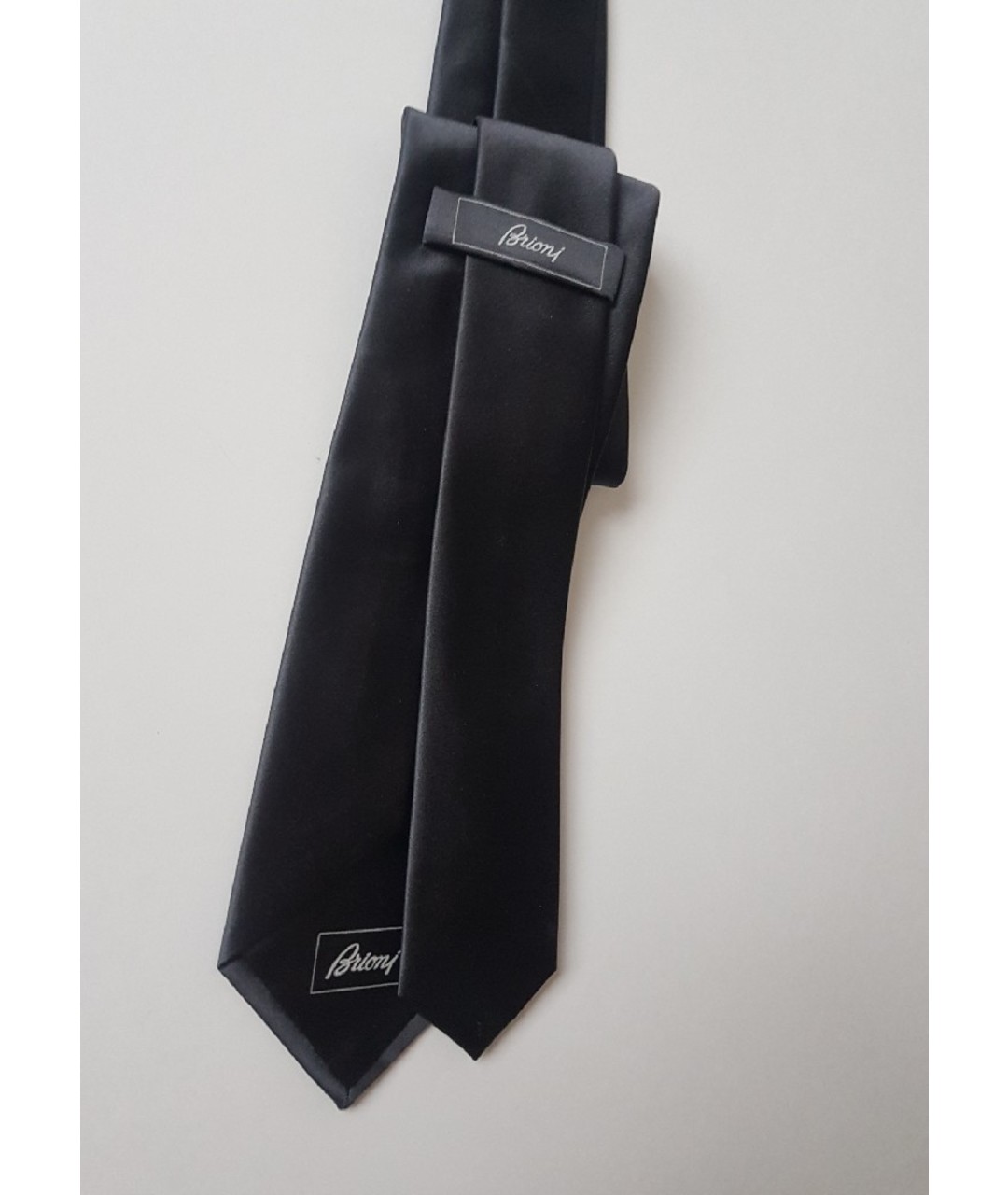 BRIONI Черный шелковый галстук, фото 2