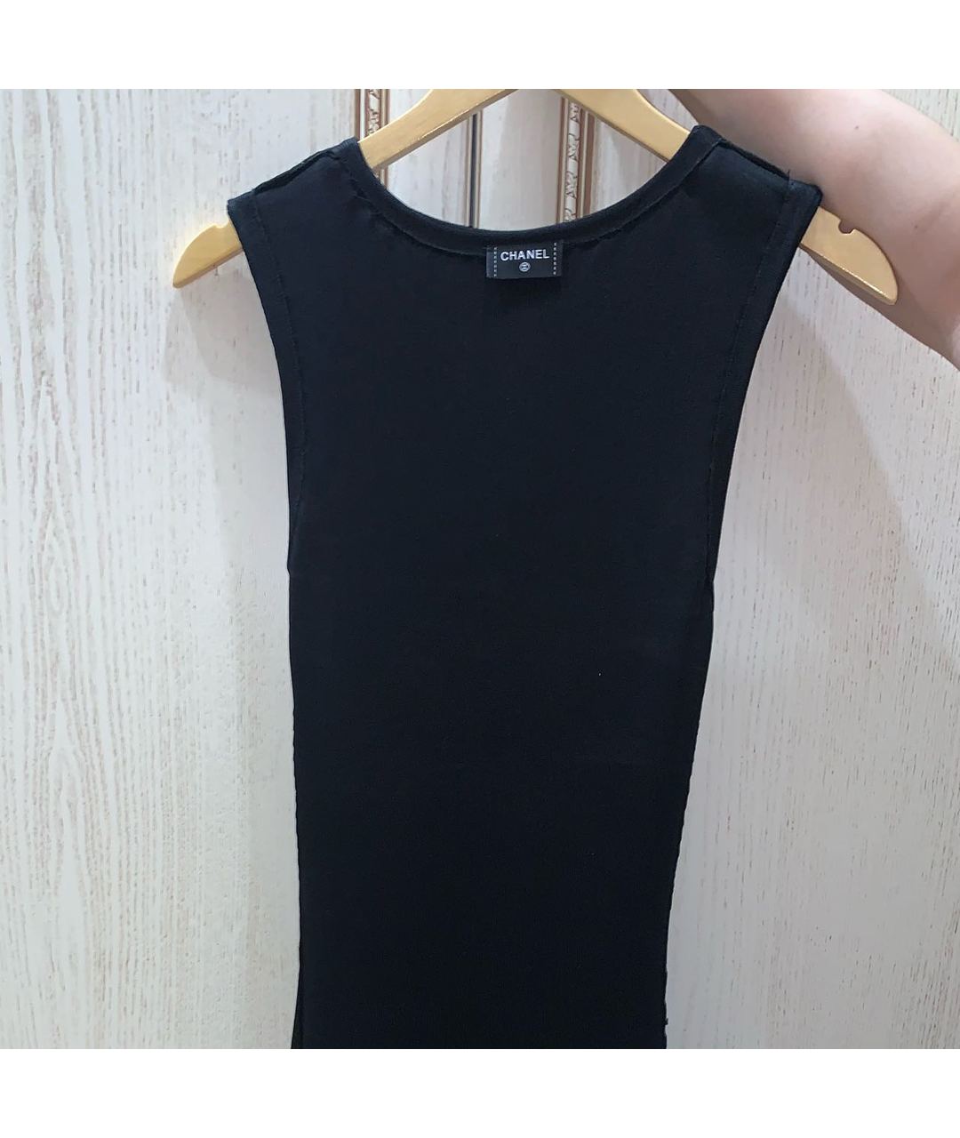 CHANEL PRE-OWNED Черное вискозное повседневное платье, фото 3