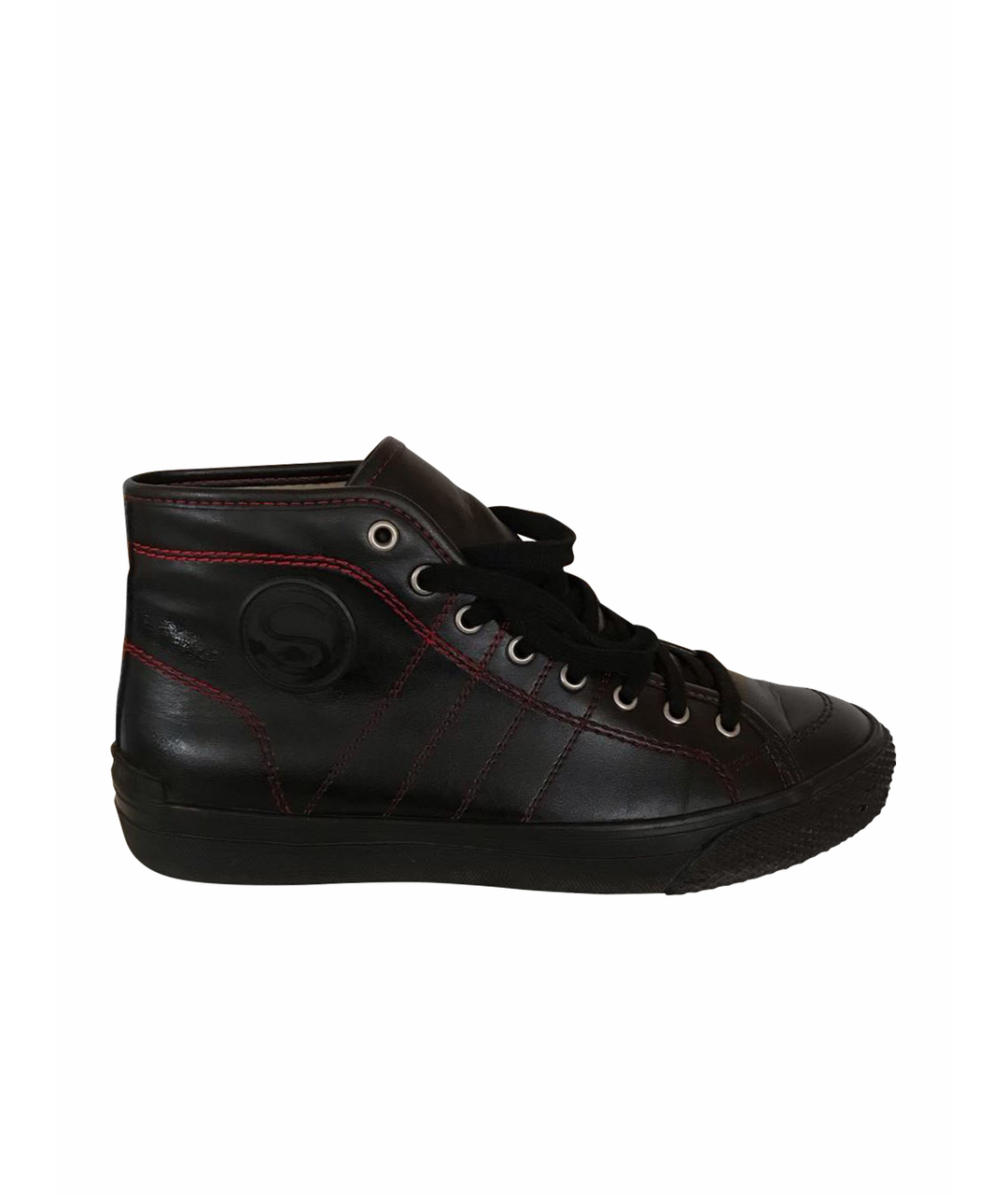 STELLA MCCARTNEY Черные кожаные высокие кроссовки / кеды, фото 1