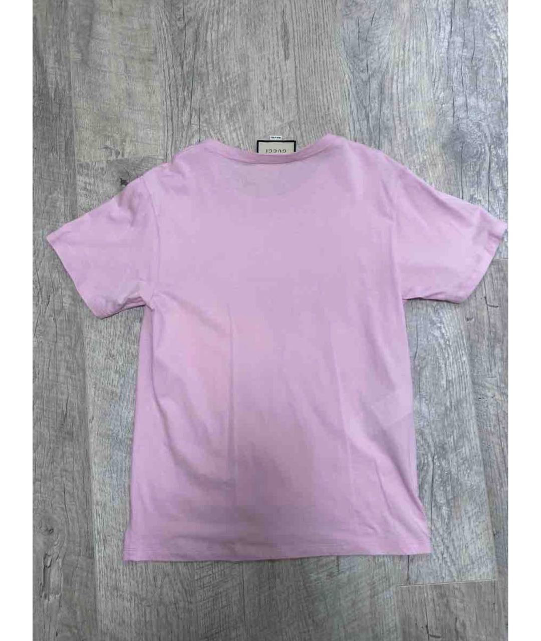 GUCCI Розовая хлопковая футболка, фото 2