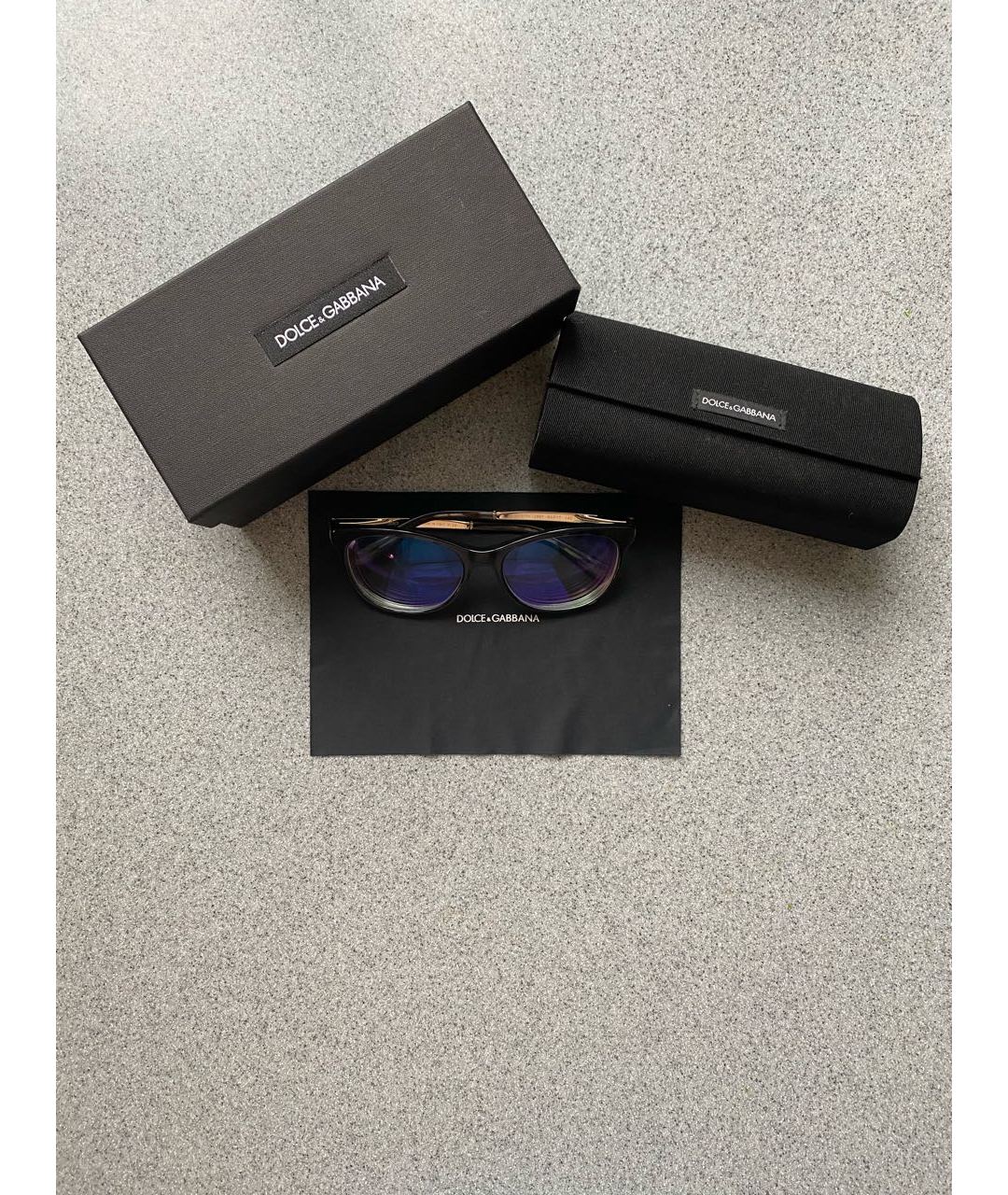 DOLCE&GABBANA Темно-синие металлические солнцезащитные очки, фото 4